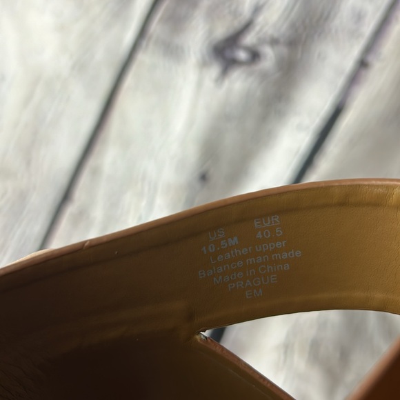 Women’s Sam Edelman Prague ginger brown leather slip on w/block heels size 10.5 - Picture 7 of 8